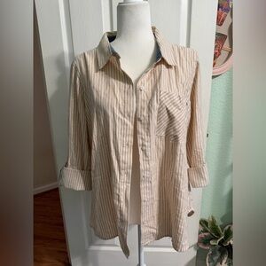 Tommy Hilfiger Gold and White Shirt NWOT